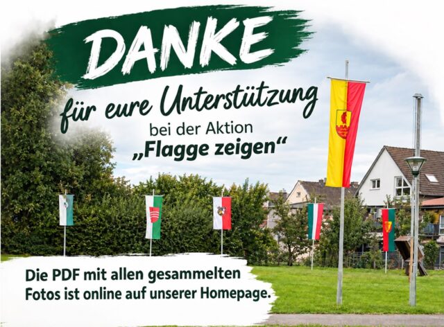 FLAGGE ZEIGEN 💪🏻

Die PDF mit allen gesammelten Fotos ist fertig 📸

Hier nochmal ein riesen Dankeschön an Matthias Henke!!! 🥳

Die PDF steht auf unserer Internetseite als Download zur Verfügung:

www.lipperoder-schuetzenverein.de